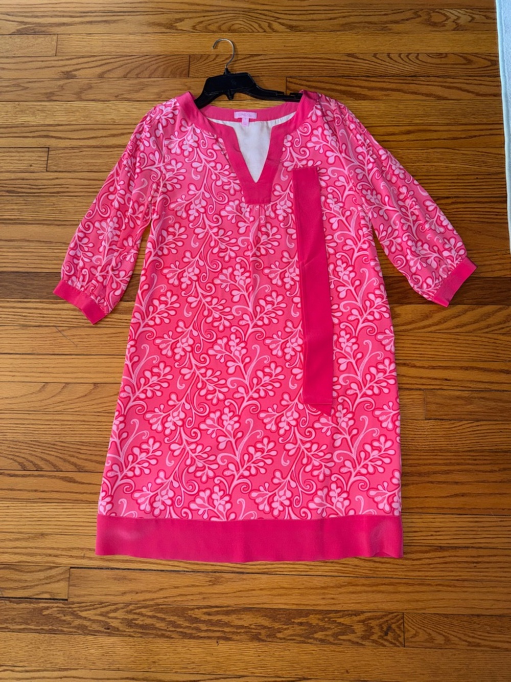 Lilly Pulitzer Hot Pink Floral-Print Shift Dress, size 8